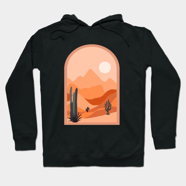 Cactus Desert Landscape Hoodie by ArunikaPrints